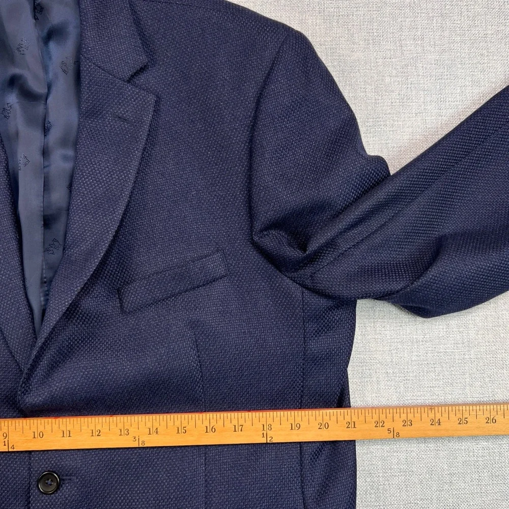 Jos. A. Bank Reserve Wool Cashmere Blazer Sport Coat Men 44L Navy Reda Italy